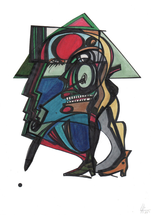 L.H. Farbstiftzeichnung; 29,7x 21cm; 2024_für Beatrix&Holger Schmidt 001